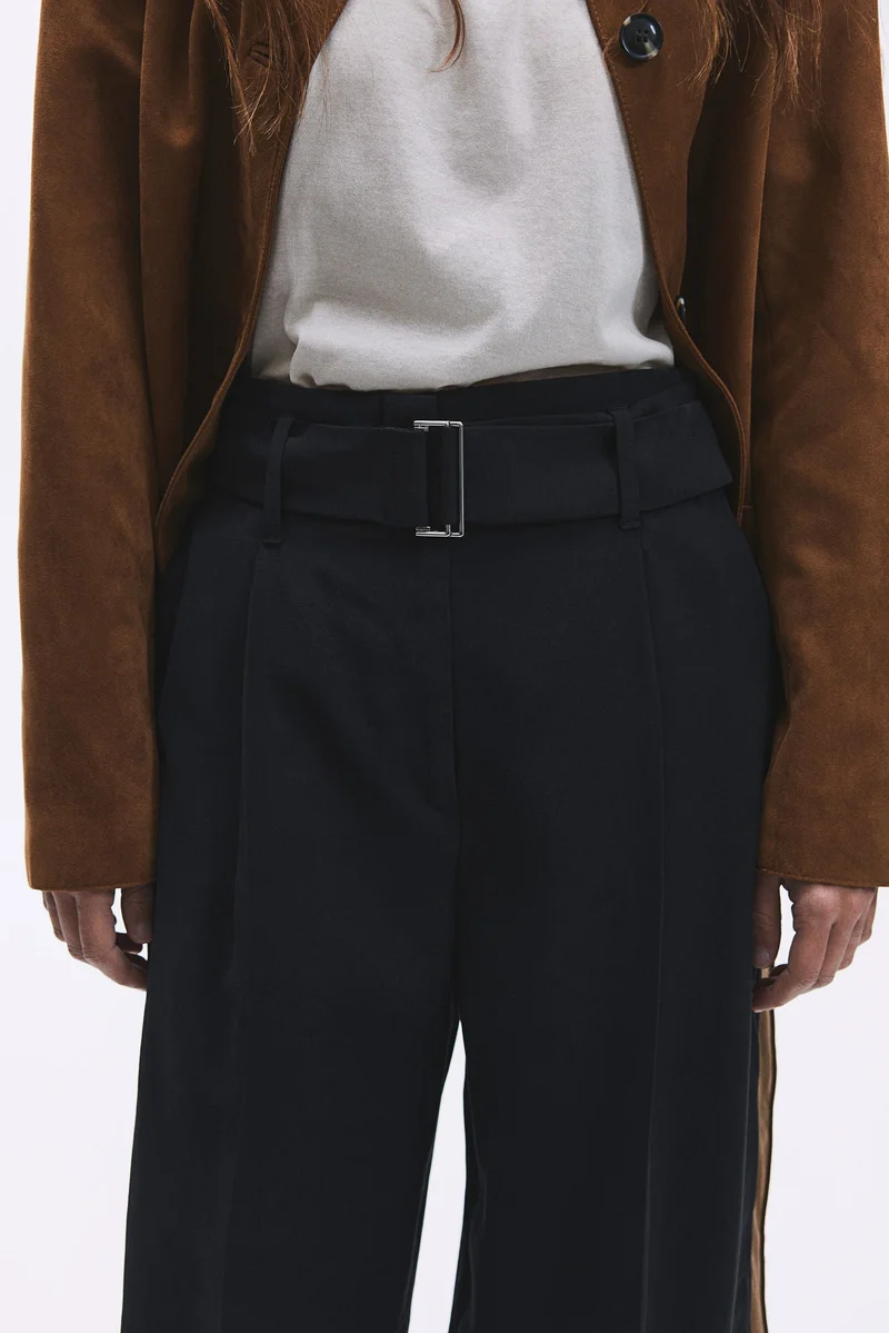 H&M Wide belted trousers