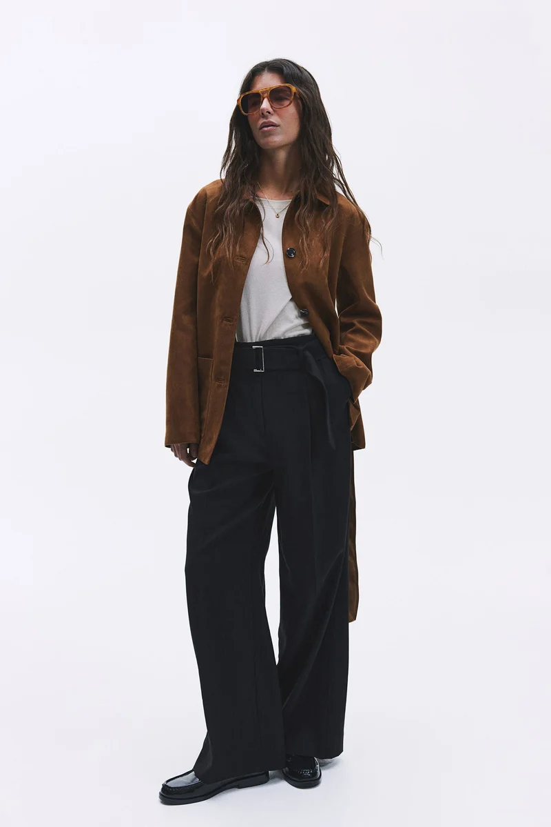 H&M Wide belted trousers