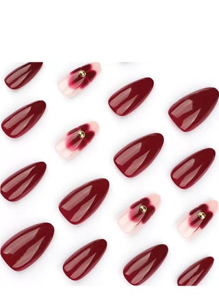 Press On Nails 24pcs, With a Delicate Bow Design, a Set Of 24 Refreshing Art Pieces, Easy to Apply and Remove. Acrylic Nails With Glue Kit. - view 2