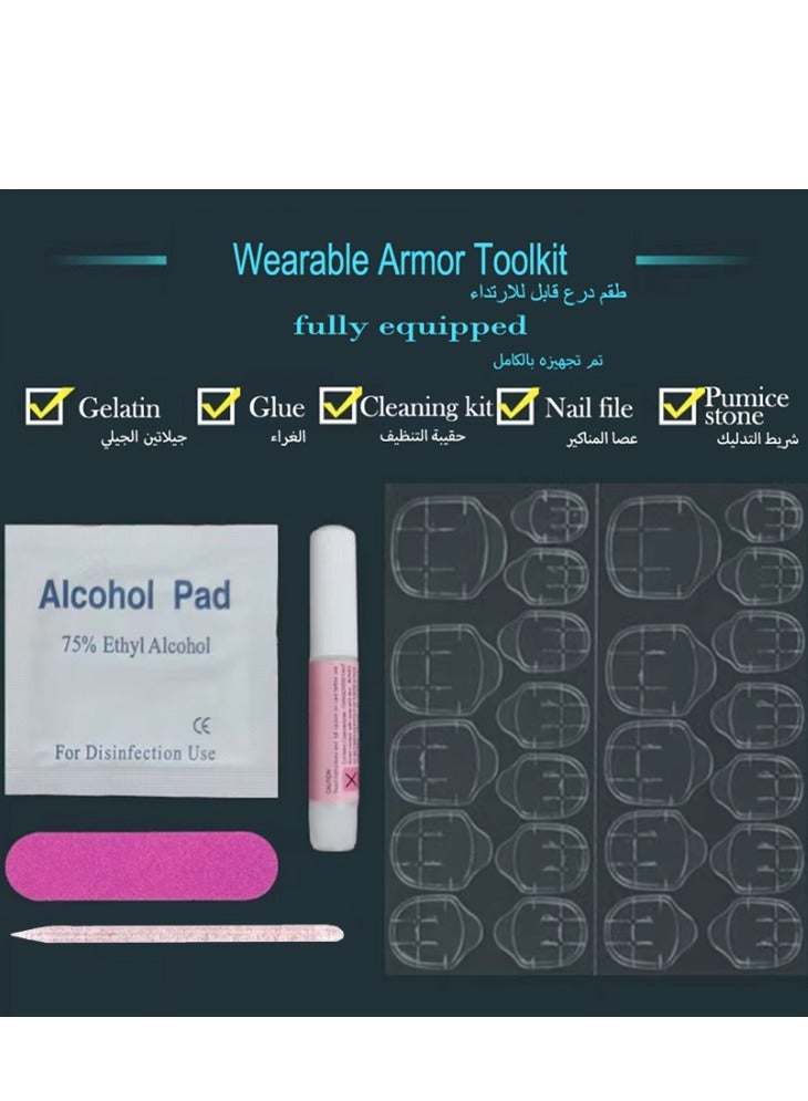 JOSQUEWNN Press On Nails 24pcs, With a Delicate Bow Design, a Set Of 24 Refreshing Art Pieces, Easy to Apply and Remove. Acrylic Nails With Glue Kit. - Image 4