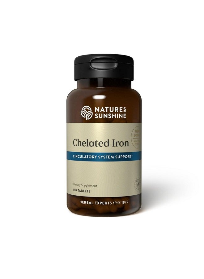 Nature's Sunshine Iron-Chelated 25mg, 180 Tablets | Provides Circulatory System Support, Helps the Transport of Oxygen to the Tissues, and Provides 25 mg Iron per Tablet - Image 1