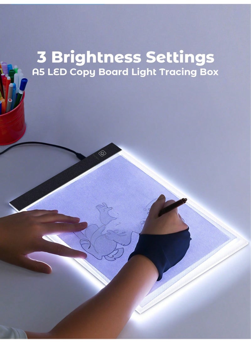 LED Drawing Copy Board for Kids – 3-Level Dimmable A5 Painting Tablet Light Pad – Perfect for Anime Drawing, Tracing, and Educational Learning – Ideal Christmas, Halloween, Thanksgiving, and Easter Gift - Image 1