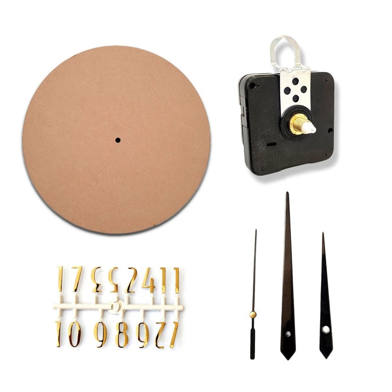 Epoxy Fusion طقم صنع ساعة ريسين 12 بوصة من إبوكسي مع قاعدة MDF دائرية بسماكة 75 مم لصنع الساعات - Image 1