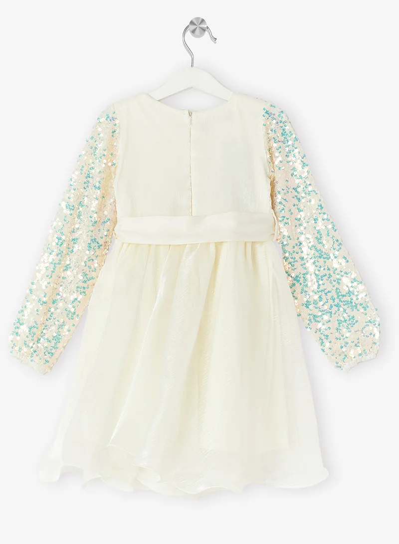 Little Golden Apple Sequin Bodice Dress