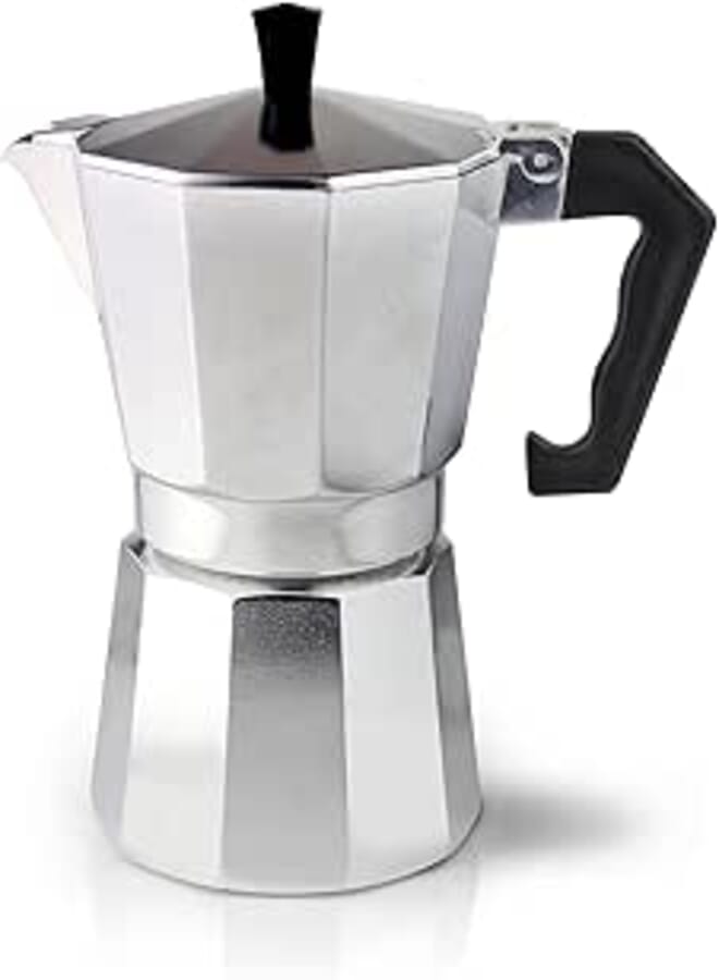 Orangehome 6 Cup Moka Stovetop Espresso Maker, Aluminium Stovetop Coffee,Moka Pot Coffee Maker (Silver)