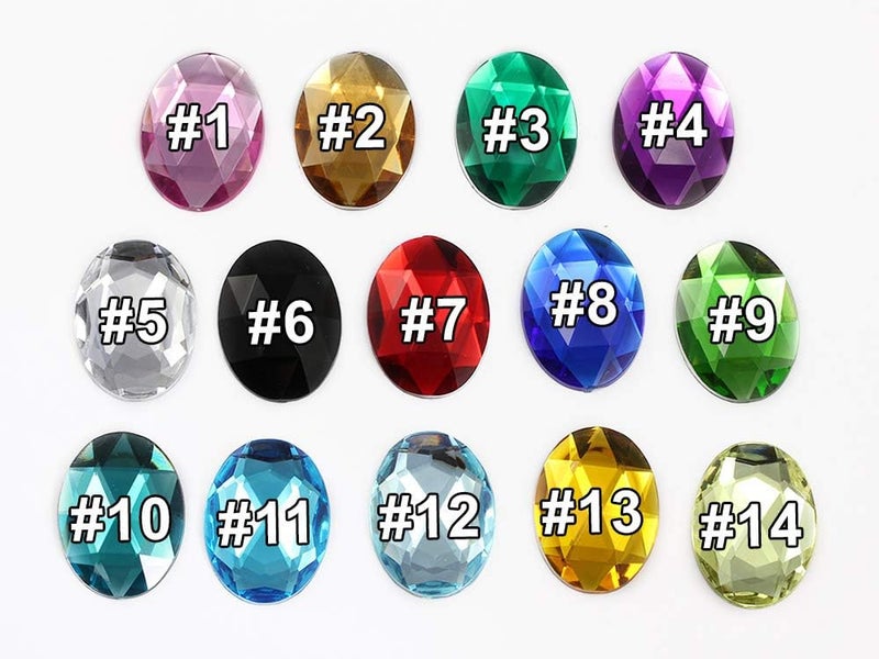 Allstarco 40x30mm Pink Hot .NAP01 Large Flat Back Oval Acrylic Rhinestones Cosplay Costume Gems Plastic Jewels Embelishments DIY Crafts Gemstones - 4 Pieces - Image 3