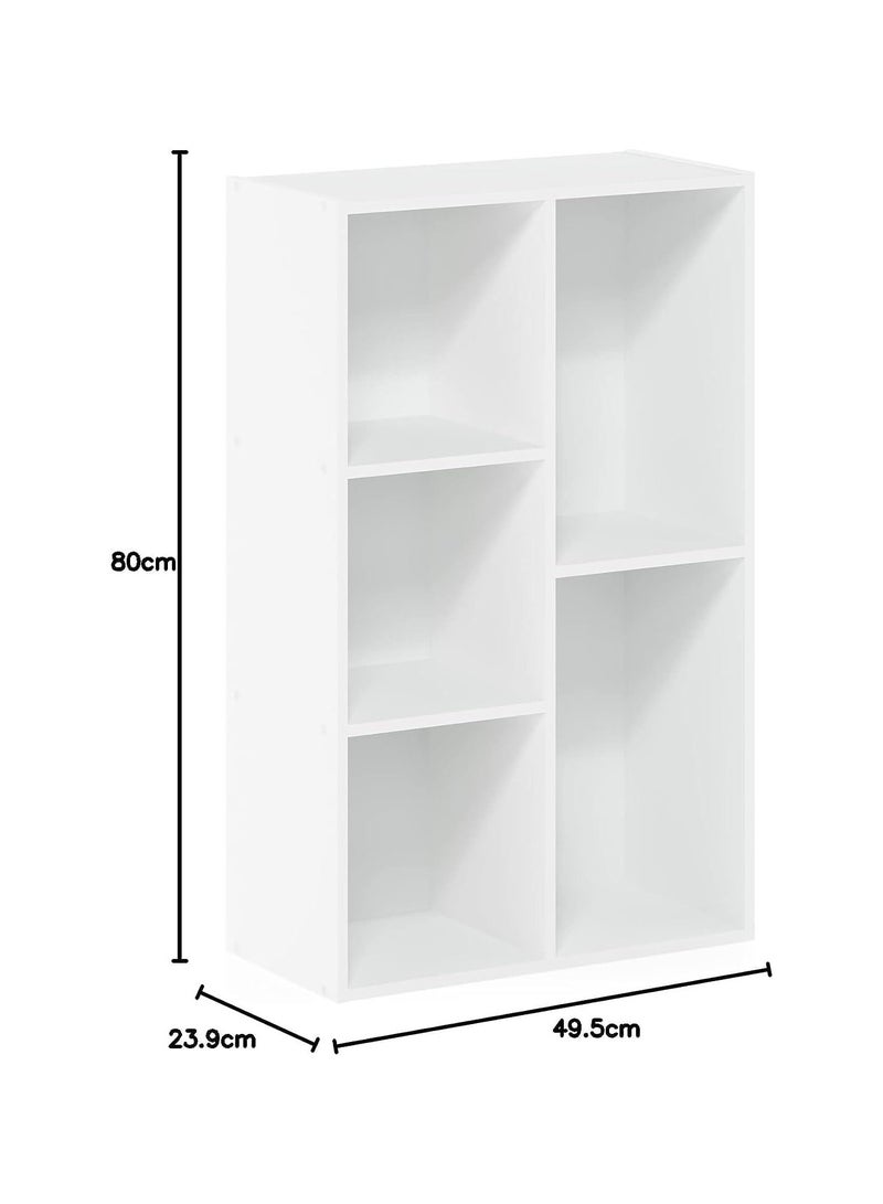 TPGP Reversible Cabinets Content of 5 Cube Open Shelf For Living room, Hallway, bedroom or bookshelf, Made of PVC lightweight (White) 50x24x80 cm (Small Size) - Image 4