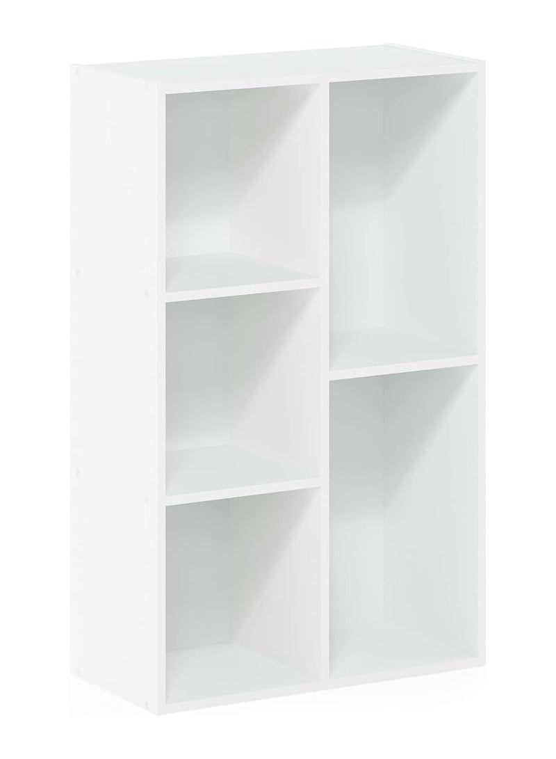 TPGP Reversible Cabinets Content of 5 Cube Open Shelf For Living room, Hallway, bedroom or bookshelf, Made of PVC lightweight (White) 50x24x80 cm (Small Size) - Image 2