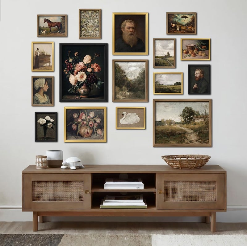 ANERZA 16 PCS Vintage Wall Art Decor, Moody Victorian Gothic Dark Academia Farmhouse Gallery Wall Collage Kit Prints for Bedroom Bathroom, Rustic Landscape Posters for Living Room, Dorm Home Artwork ï»¿ ï»¿ - Image 5