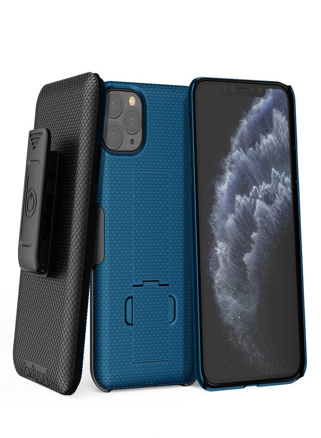 جراب وحافظة BELTRON لهاتف iPhone 11 Pro Max، غطاء متين وحافظة مع مسند مدمج متوافق مع Apple iPhone 11 Pro Max (2019) - أزرق المحيط الهادئ - Image 1
