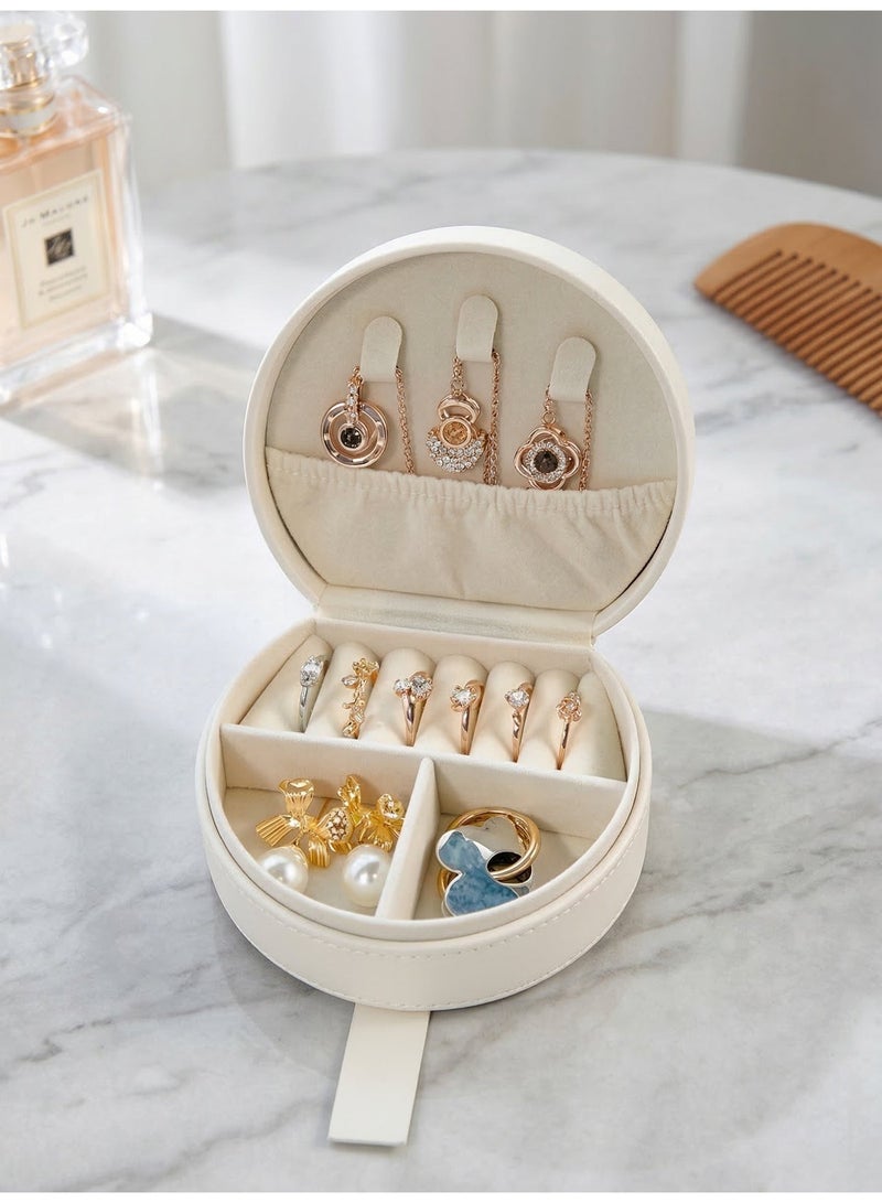 Mini jewelry travel box, small jewelry box, travel jewelry storage box, portable jewelry storage rack suitable for rings, earrings, necklaces, bracelets, girls and women - Image 3