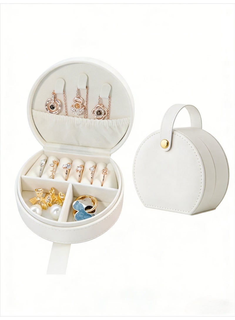 Mini jewelry travel box, small jewelry box, travel jewelry storage box, portable jewelry storage rack suitable for rings, earrings, necklaces, bracelets, girls and women - Image 1