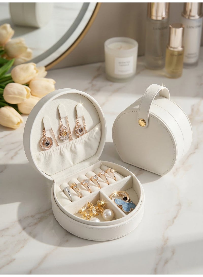 Mini jewelry travel box, small jewelry box, travel jewelry storage box, portable jewelry storage rack suitable for rings, earrings, necklaces, bracelets, girls and women - Image 4