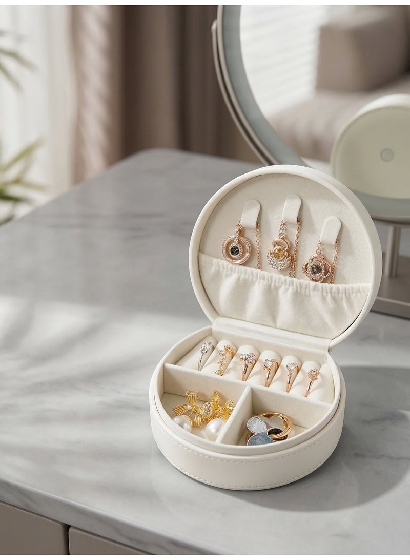 Mini jewelry travel box, small jewelry box, travel jewelry storage box, portable jewelry storage rack suitable for rings, earrings, necklaces, bracelets, girls and women - Image 5
