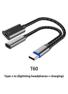 Generic Type-c To For Apple Adapter For Iphone 15Pro Adapter Lighting Headset Converter-Interface Form:T60:Type-C Rpm (Lightning Headphones + Charging)  - Image 1