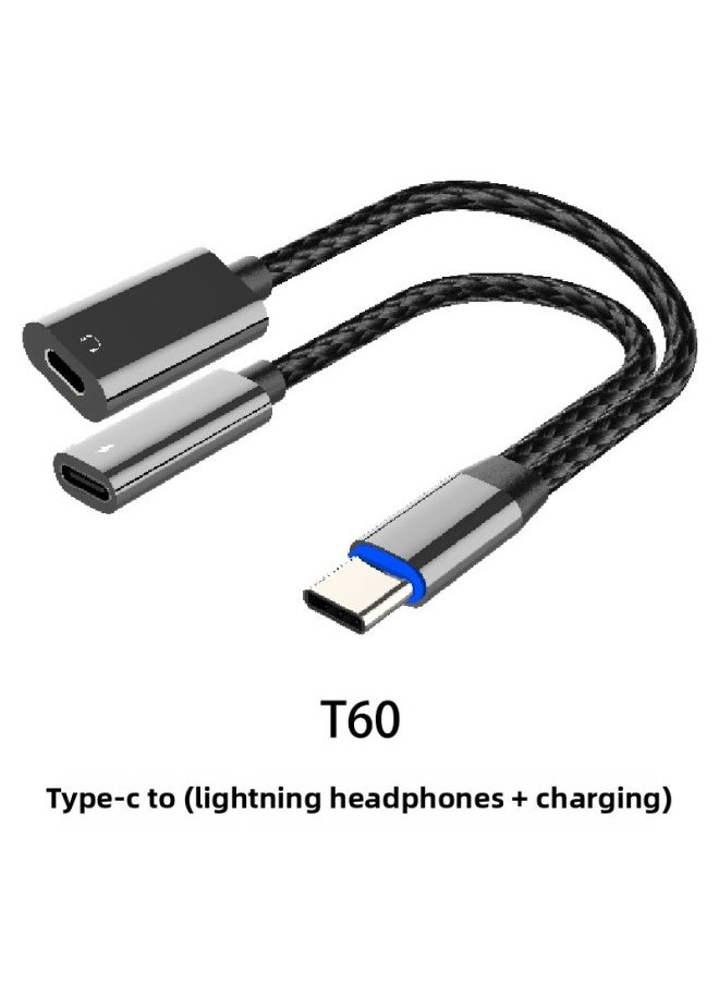 Generic - Type-c To For Apple Adapter For Iphone 15Pro Adapter Lighting Headset Converter-Interface Form:T60:Type-C Rpm (Lightning Headphones + Charging) - Image 1