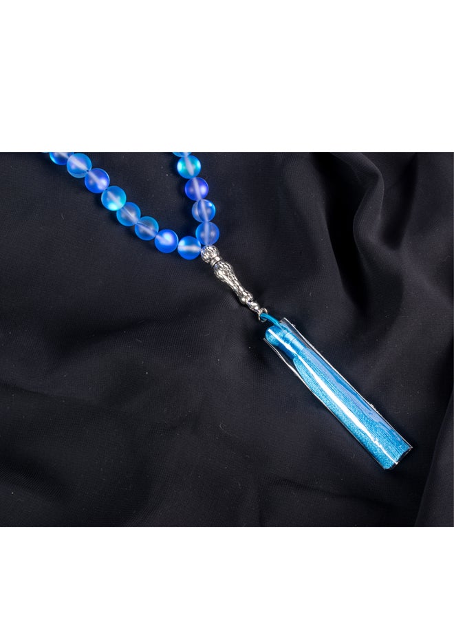The Black Pearl Accessories Fabulous Blue Opal Stone Prayer Bead of 33 Beads  - Image 2