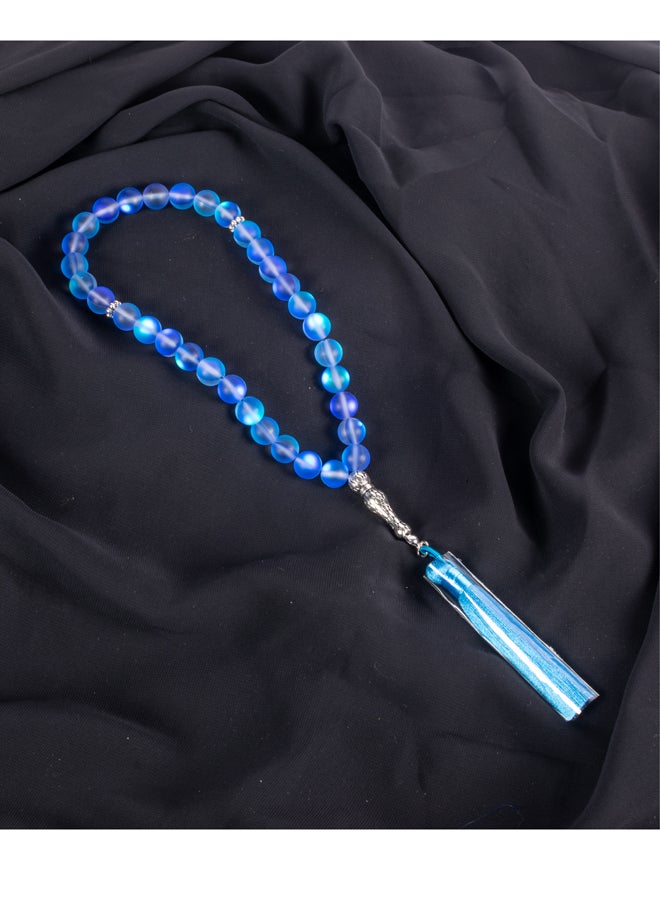 The Black Pearl Accessories Fabulous Blue Opal Stone Prayer Bead of 33 Beads  - Image 1