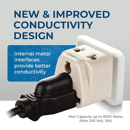 OREI USA to India Converter Plug, World (USA, UK, China) Australia to India Converter - Type D Adapter - 2 in 1 Canada to in Adapter - CE - RoHS - Beige - 1 Pack. - Image 4