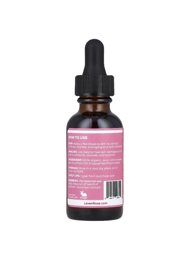 Leven Rose Leven Rose, 100% Pure & Organic, Sea Buckthorn Seed Oil, 1 fl oz (30 ml)  - Image 2