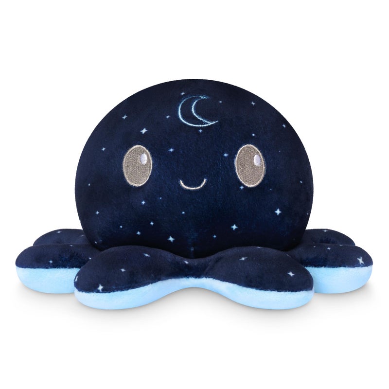 TeeTurtle Reversible Octopus Plushie 4-Inch Day and Night Two-Sided Flip Plush Toy with Embroidered Details - Cute Mini Collectible Plush for Kids, Teens, and Adults - Image 1