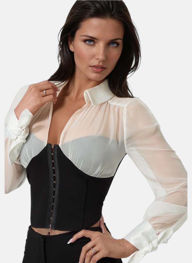 bebe Corset Waist Blouse - Image 3