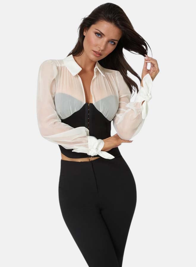 bebe Corset Waist Blouse - Image 1