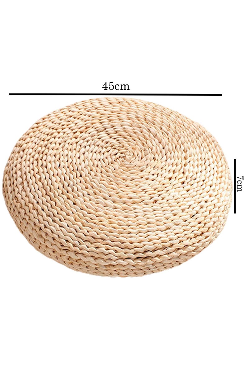LINGWEI Handmade Straw Flat Seat Cushion Hand Woven Tatami Floor Cushion Floor Pillow Sitting Cushion for Living Room Bedroom - Image 3
