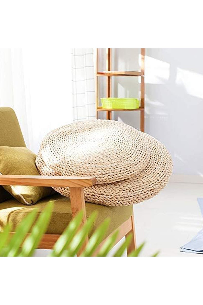 LINGWEI Handmade Straw Flat Seat Cushion Hand Woven Tatami Floor Cushion Floor Pillow Sitting Cushion for Living Room Bedroom - Image 4