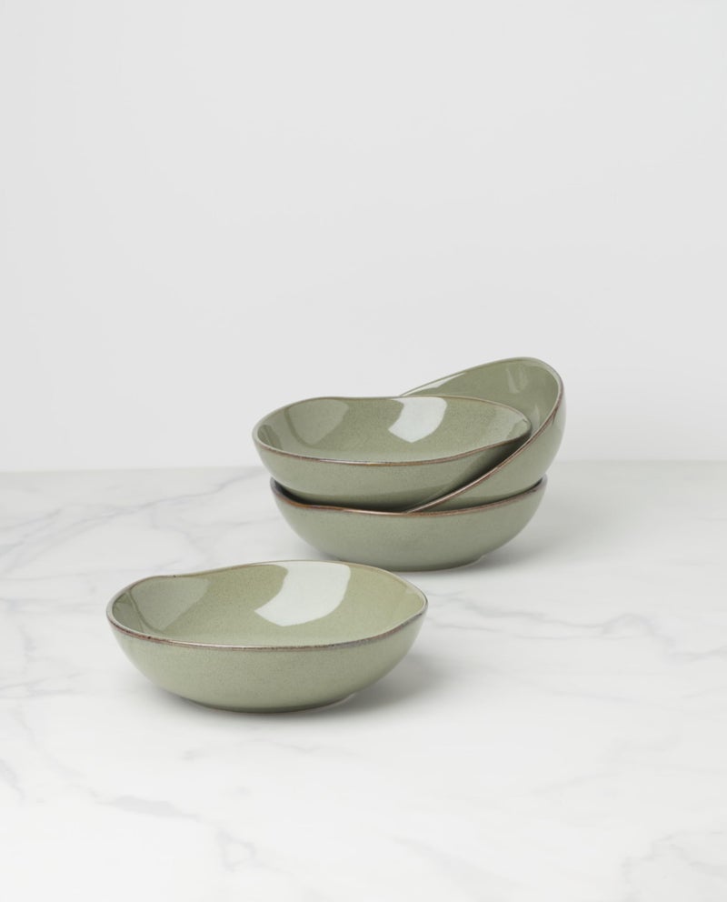 Oneida 899211 Organic Shades Sage Green Pasta Bowls, Set Of 4, Service For 4 - Image 2