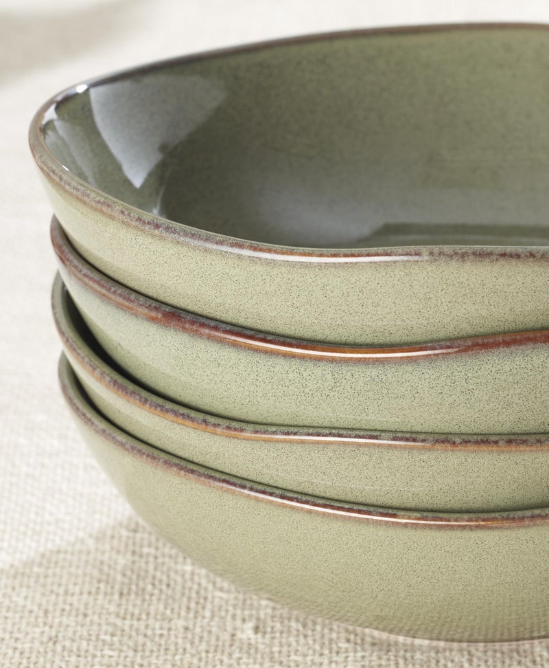 Oneida 899211 Organic Shades Sage Green Pasta Bowls, Set Of 4, Service For 4 - Image 3
