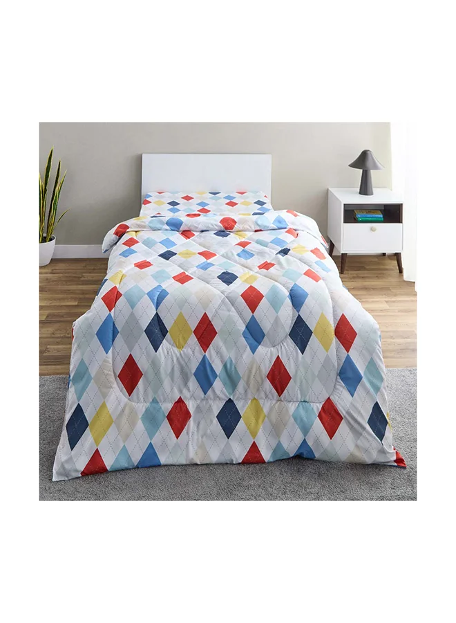 Home Box Nora Plaid Microfibre Single Reversible Comforter 220 x 135 cm