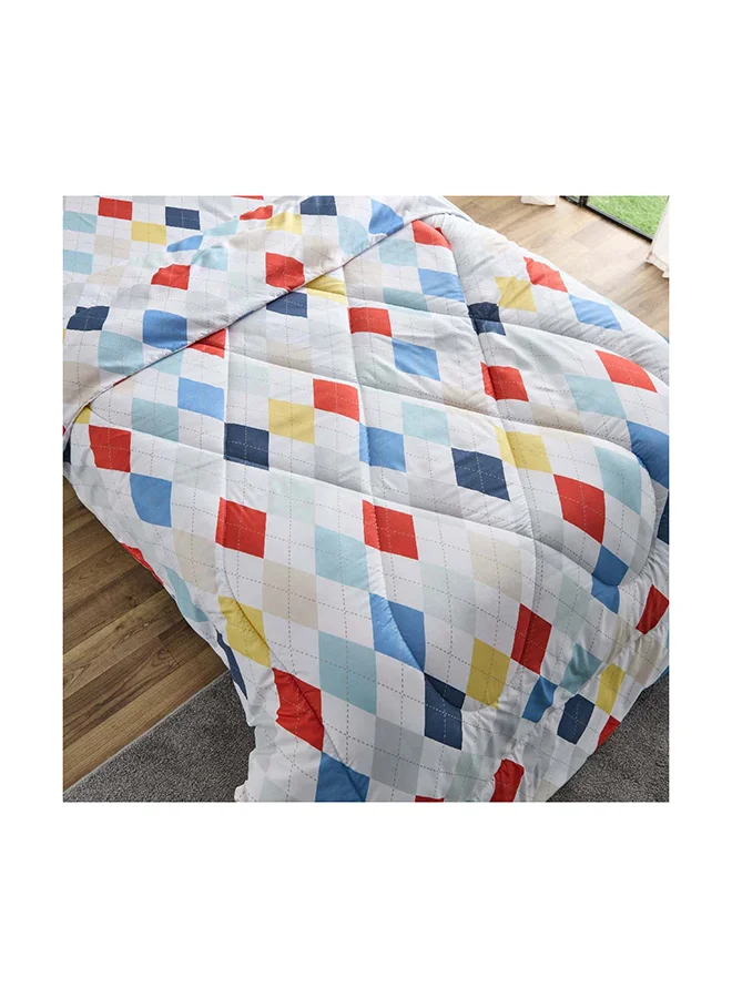 Home Box Nora Plaid Microfibre Single Reversible Comforter 220 x 135 cm