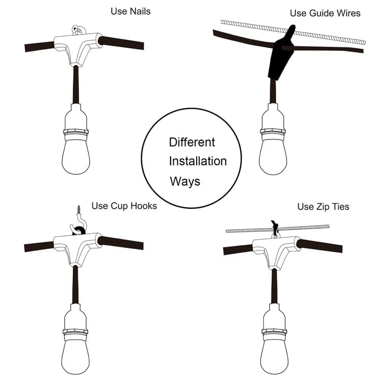 PESCA LED Outdoor String Lights for Patio with 20 Shatterproof S14 Vintage Edison Bulbs 10 Meter Waterproof Hanging Lights for Outside Porch Deck Bistro Cafe Balcony Lights Warm White - Image 5