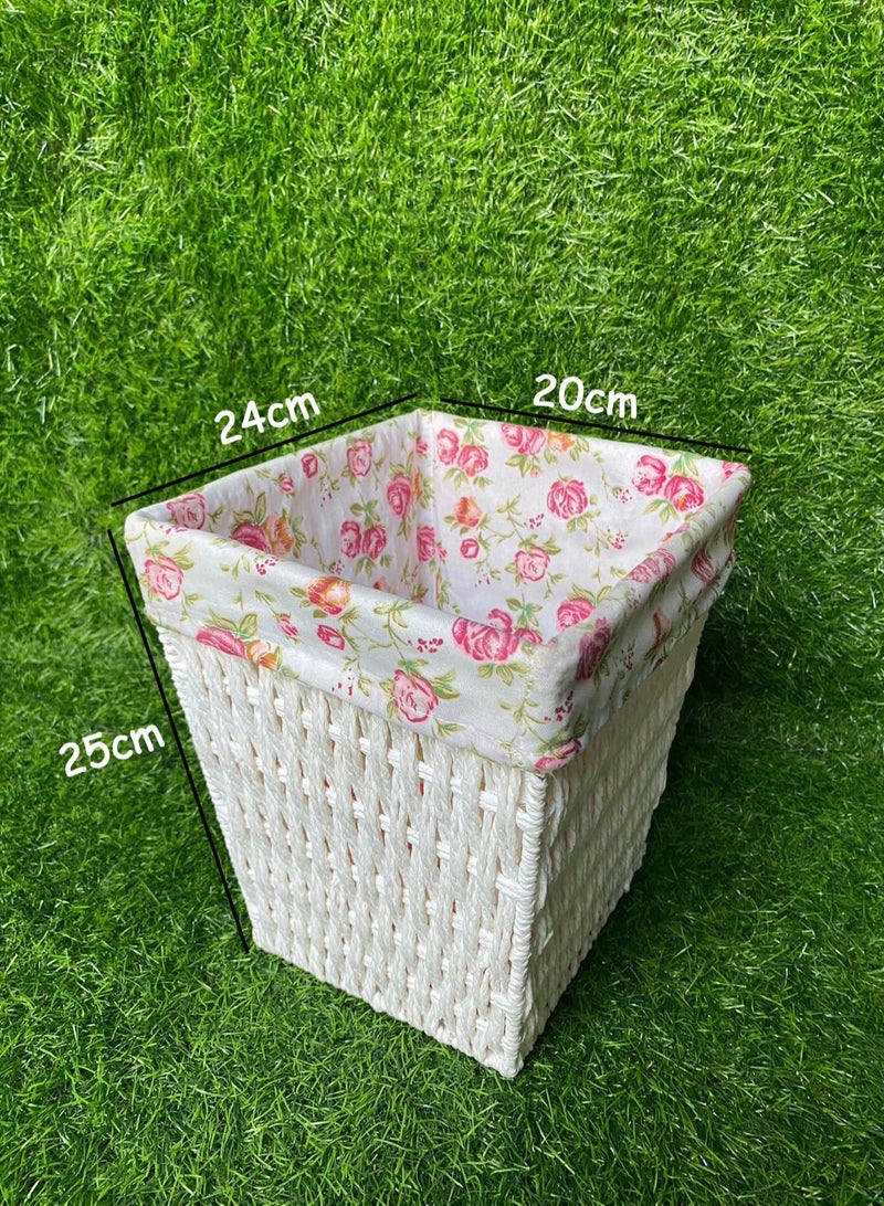 FFD Handwooven Storage Basket Pink 24x25x20 - Image 5