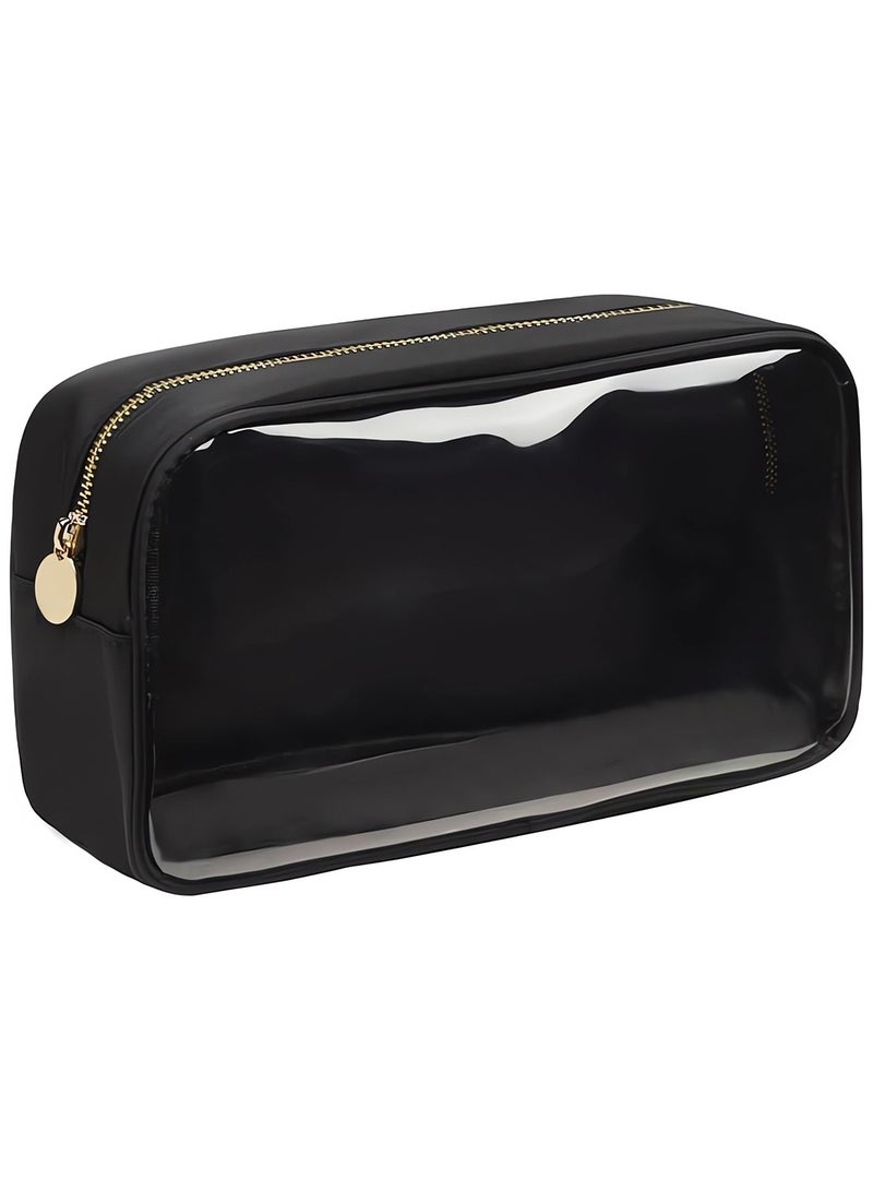 حقيبة مستحضرات تجميل مقاومة للماء مع سحاب، حقيبة كبيرة لتنظيم مكياج السفر من نايلون TPU - Image 1