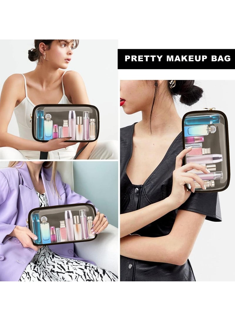 حقيبة مستحضرات تجميل مقاومة للماء مع سحاب، حقيبة كبيرة لتنظيم مكياج السفر من نايلون TPU - Image 5