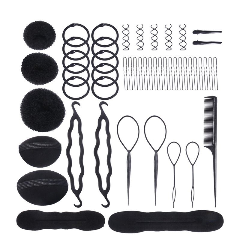 71pcs Hairdressing Tools Set DIY Hair Styling Kit Hair Bun Maker Hair Braiding Accessories - Image 1