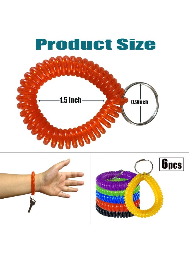 6 حزمة لون ربيع دوامة لفائف المعصم سلسلة المفاتيح ، ألوان مختلفة ، سلسلة المفاتيح العصار ، مناسبة لربط الشعر ، ديكور لحقائب الظهر ، إلخ - Image 4