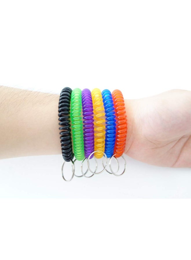 6 حزمة لون ربيع دوامة لفائف المعصم سلسلة المفاتيح ، ألوان مختلفة ، سلسلة المفاتيح العصار ، مناسبة لربط الشعر ، ديكور لحقائب الظهر ، إلخ - Image 2