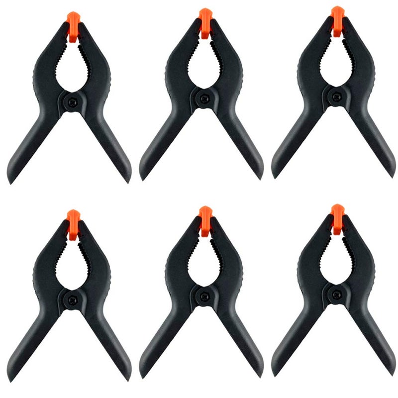 WAENLIR 6 Piece 65 inch Nylon Spring Clamp Set Plastics Clips for backdrop Wood Working Photography Craft Art DIY