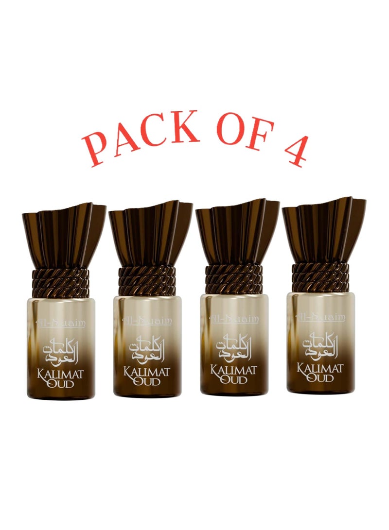 Al Nuaim Al-Nuaim Tohfa Series Kalimat Oudh Attar Roll-On 6ml (Pack of 4) | Alcohol-Free Unisex Concentrated Perfume Oil | Long Lasting Oud & Musk Fragrance for Men & Women | Pocket Size Ittar - Image 1
