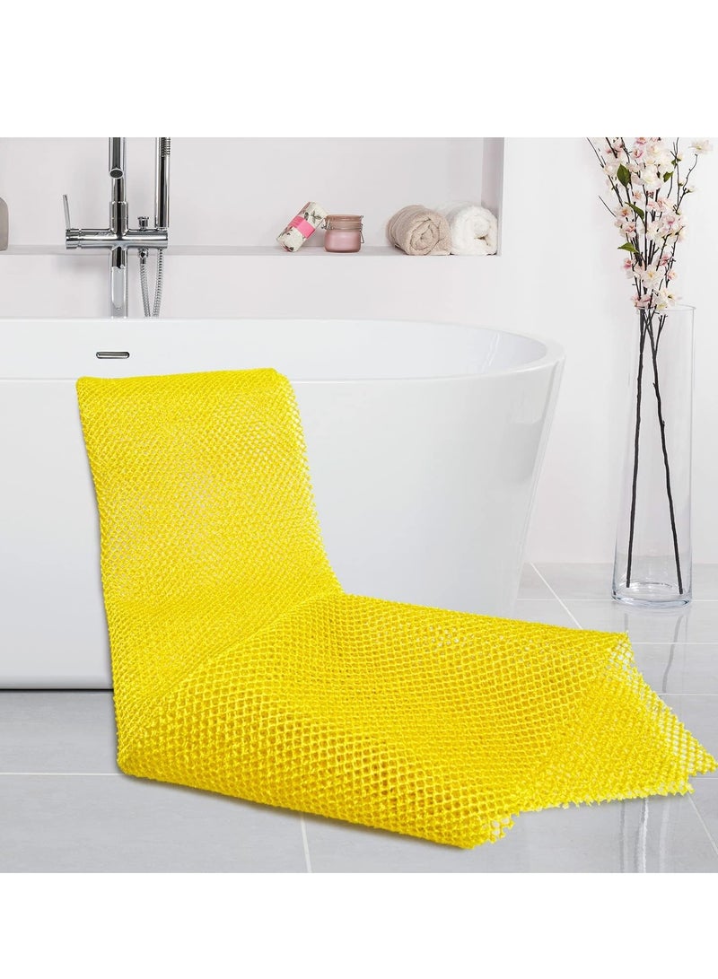 SYOSI شبكة تقشير أفريقية، 4 قطع اسفنجة شبكة أفريقية، شبكة اسفنجة استحمام نيلون أفريقية، شبكة طويلة من الاسفنج الأفريقي، ليف الاستحمام جسم فرك الظهر، مكّيّن جلد (وردي، أصفر، بنفسجي) - Image 4