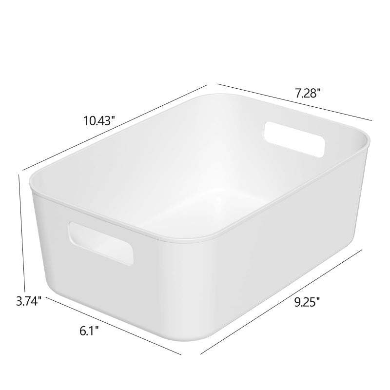 Kekow Pantry Organization Bin, 6-Pack Plastic Storage Bin, White - Image 2