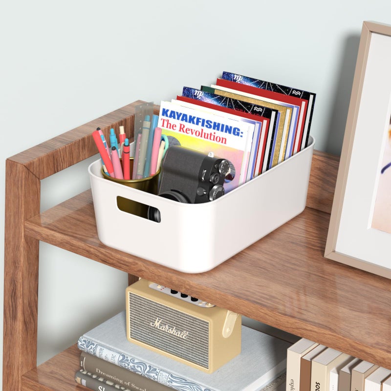 Kekow Pantry Organization Bin, 6-Pack Plastic Storage Bin, White - Image 4