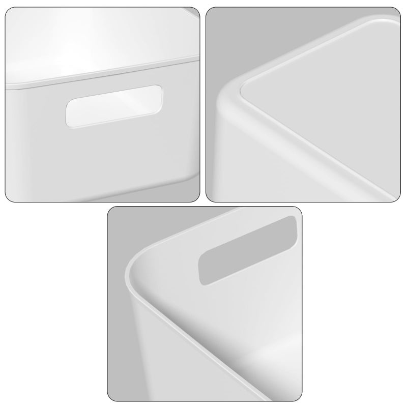Kekow Pantry Organization Bin, 6-Pack Plastic Storage Bin, White - Image 3