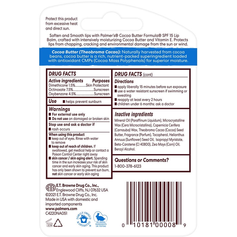 PALMER'S Palmers Cocoa Butter Formula Lip Balm 3 Pack - Image 2