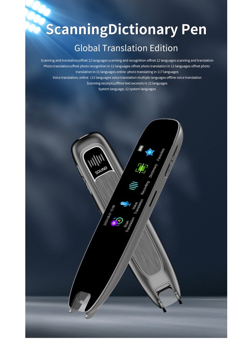 Translation Scanning Pen, Text to Speech Device for Dyslexia, Real-time Multifunctional Pen Scanner with LCD Touchscreen, Support 12 Languages Offline Scanning Translation - Image 2