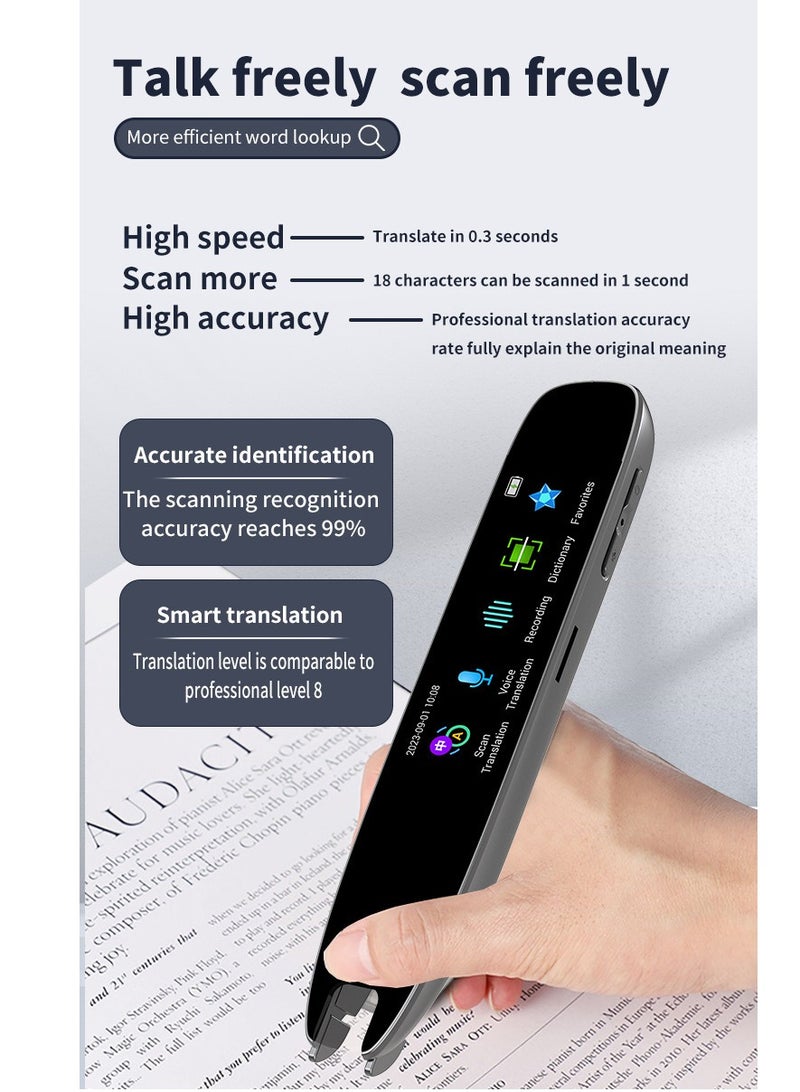 Translation Scanning Pen, Text to Speech Device for Dyslexia, Real-time Multifunctional Pen Scanner with LCD Touchscreen, Support 12 Languages Offline Scanning Translation - Image 4
