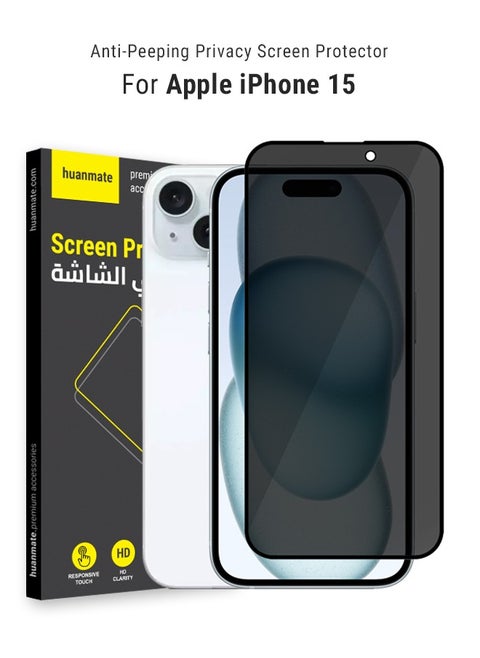 Premium Privacy Screen Protector For Apple iPhone 15 Black